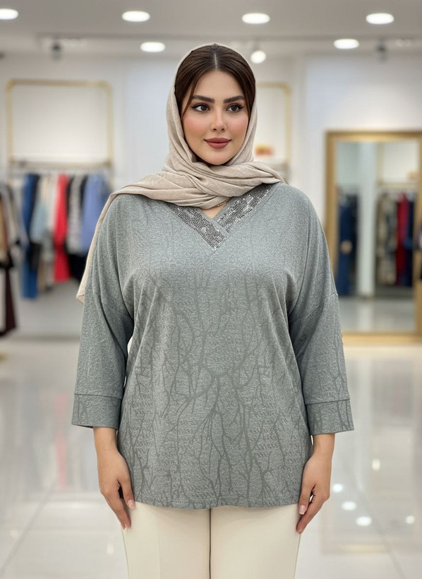 شومیز نگین دار کیمانو مدل ترنم عیدانه سایز ۴۶ تا ۵۴