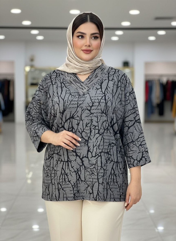 شومیز نگین دار کیمانو مدل ترنم عیدانه سایز ۴۶ تا ۵۴