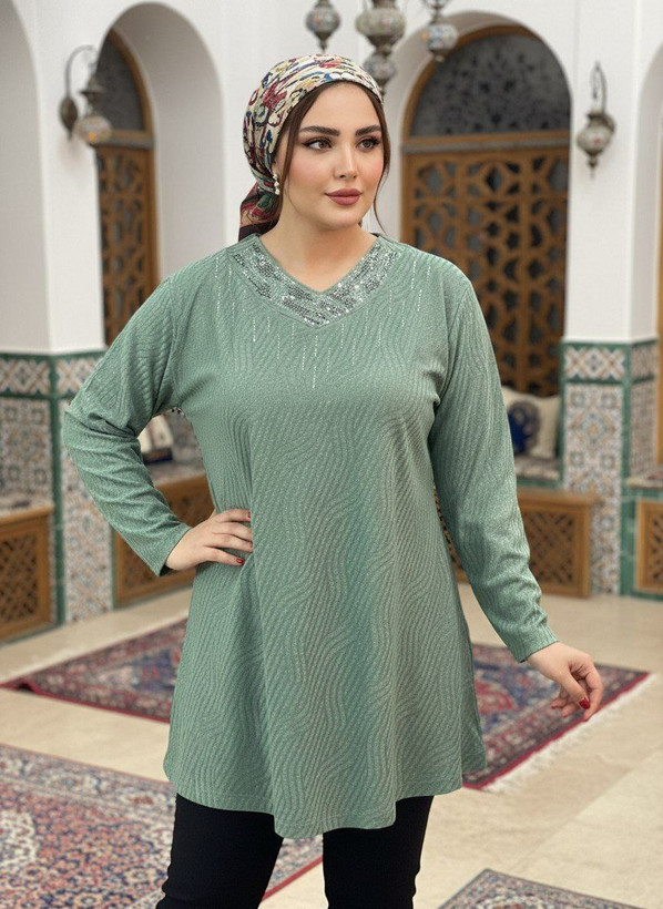تونیک نگین دار مدل تانیا عیدانه سایز ۴۰ تا ۵۲