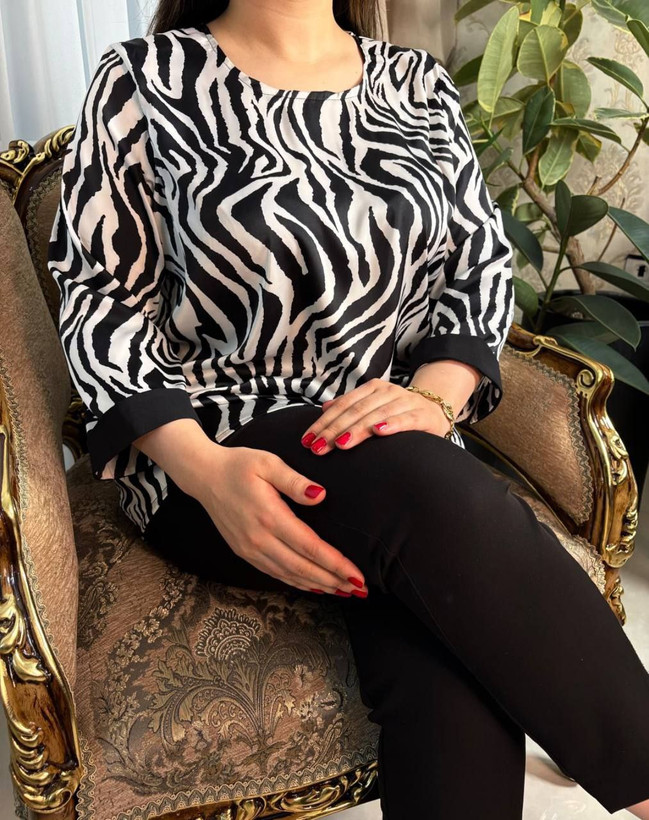 شومیز ساتن زابرا سایز ۳۶تا۶۲