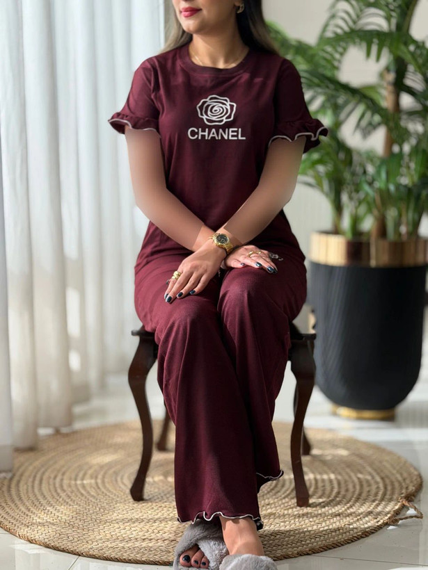 ست بلوز وشلوار آستین ژور chanel سایز ۳۸ تا ۴۴