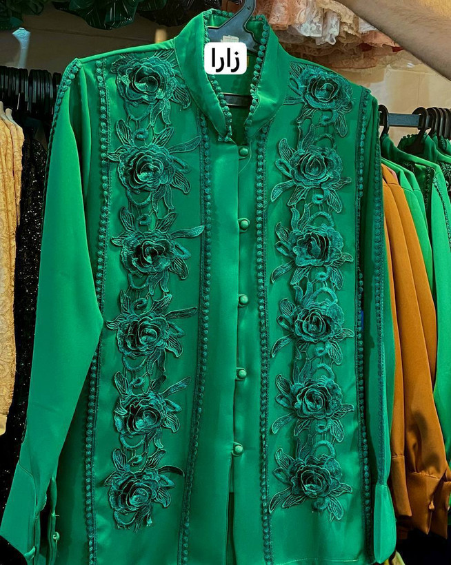 شومیز گل برجسته سایز 40 تا 52
