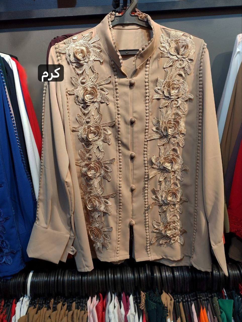 شومیز گل برجسته سایز 40 تا 52