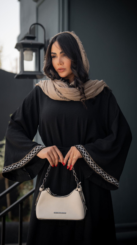 کفتان ابایی آستین کلوش مدل آیماه سایز ۴۰ تا ۴۶