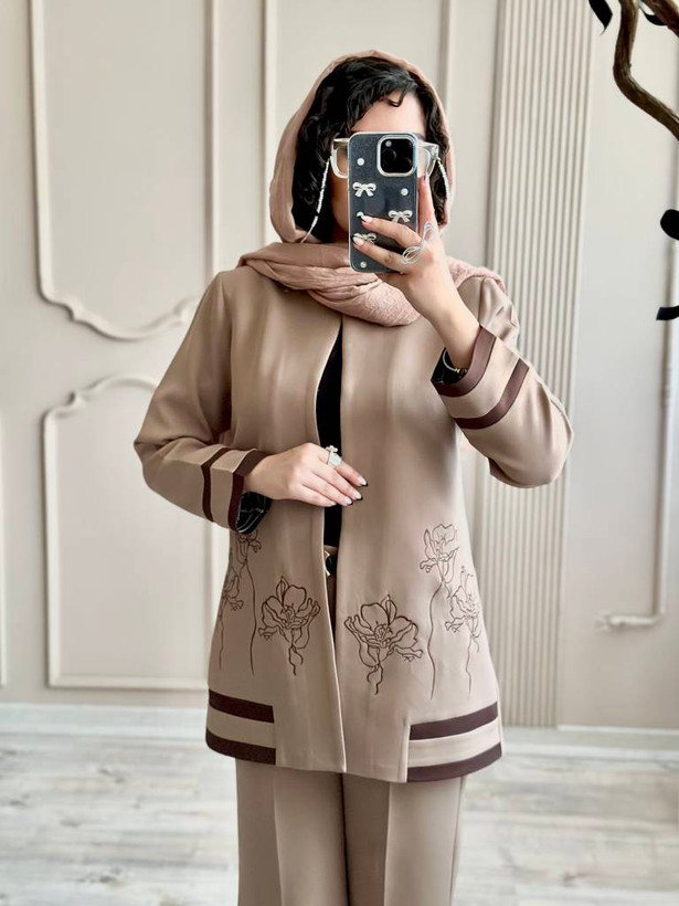کت شلوار گلدوزی رویا سایز ۳۸ تا ۵۰ طبق توضیحات
