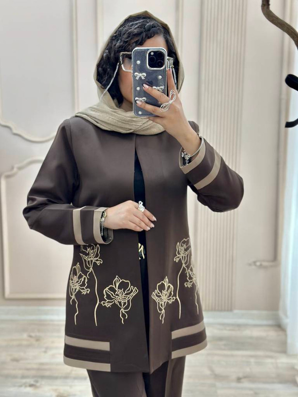 کت شلوار گلدوزی رویا سایز ۳۸ تا ۵۰ طبق توضیحات
