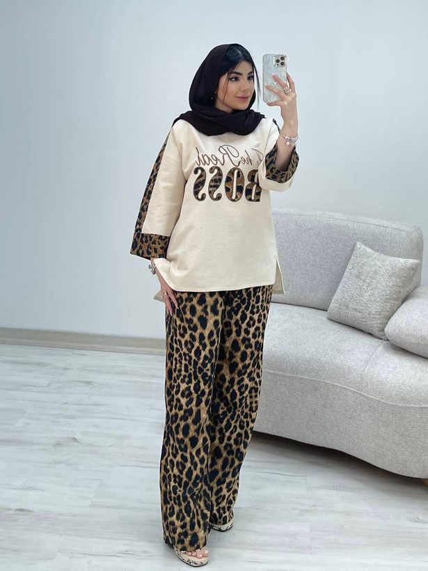 شومیز شلوار پلنگی سایز ۳۸ تا ۴۶