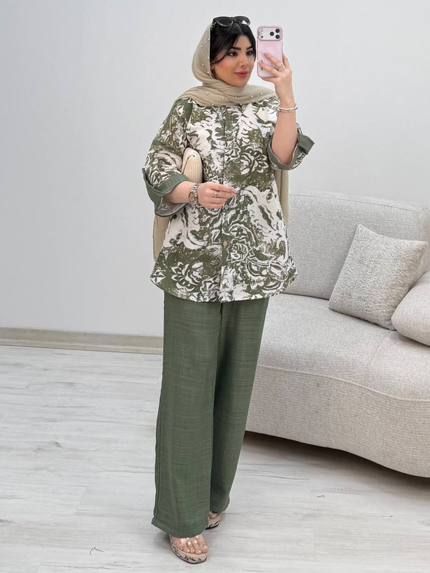 شومیز شلوار آبرنگی سایز ۳۸ تا ۴۶ طبق توضیحات