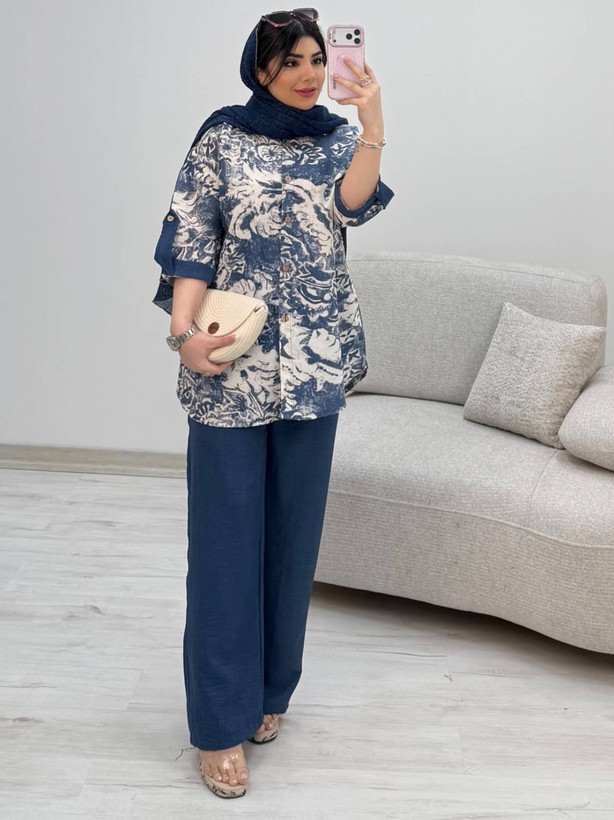شومیز شلوار آبرنگی سایز ۳۸ تا ۴۶ طبق توضیحات
