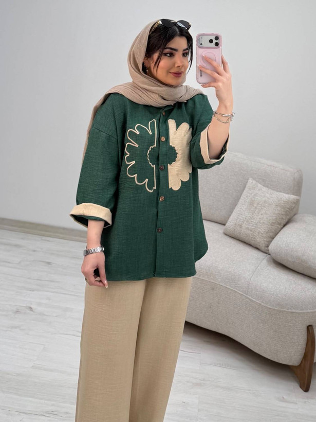 شومیز شلوار آفتاب شانتون سایز ۳۸ تا ۴۸