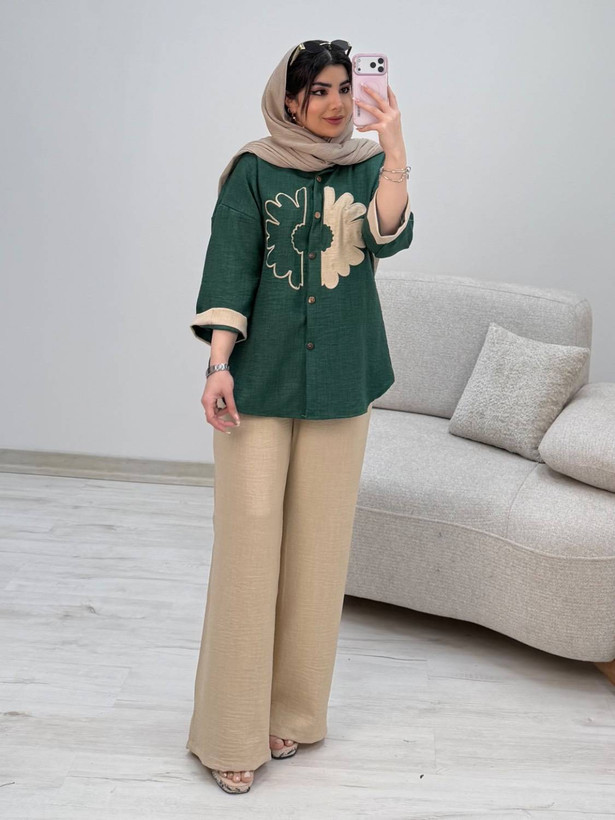 شومیز شلوار آفتاب شانتون سایز ۳۸ تا ۴۸