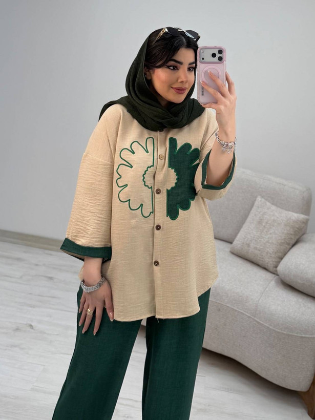 شومیز شلوار آفتاب شانتون سایز ۳۸ تا ۴۸