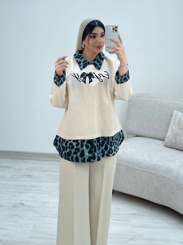 شومیز لینن پاپیون سایز ۳۸ تا ۴۶