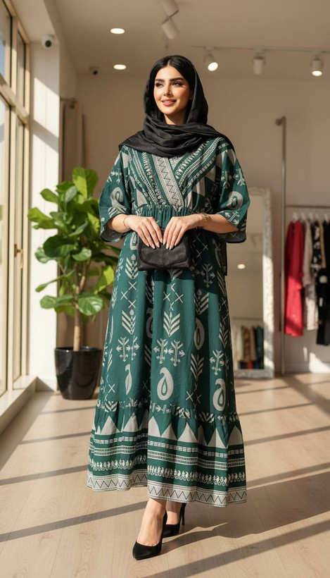 پیراهن جیبدار کلوش سنتی سایز ۴۰ تا ۵۰