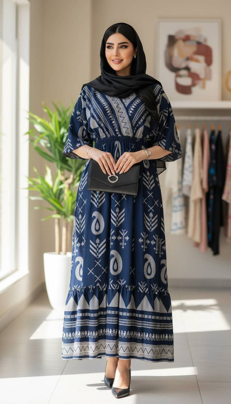 پیراهن جیبدار کلوش سنتی سایز ۴۰ تا ۵۰