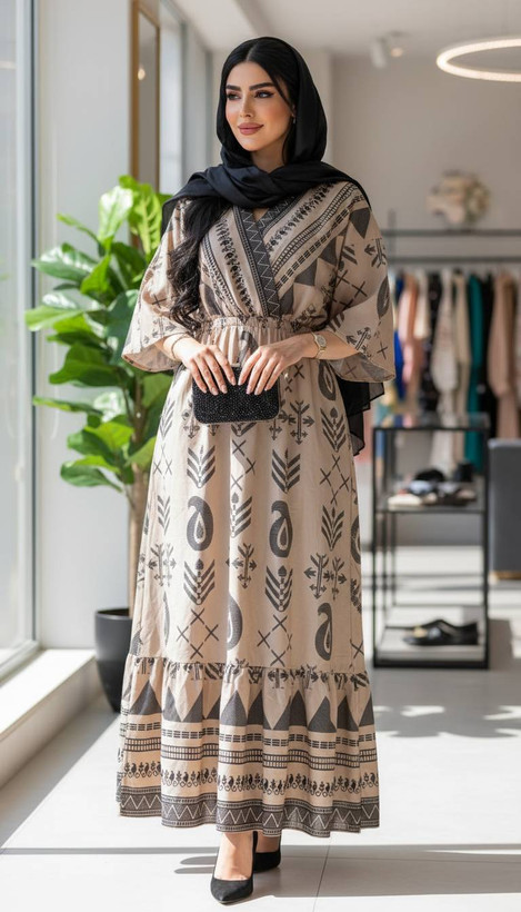 پیراهن جیبدار کلوش سنتی سایز ۴۰ تا ۵۰