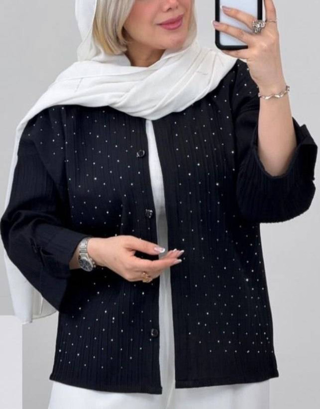 شومیز باکسی نگین دار سایز ۳۸ تا ۴۶