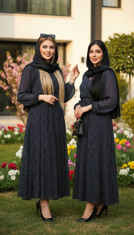 پیراهن حریر شیفون وارداتی رویا سایز ۳۸ تا ۴۶