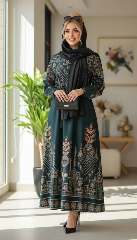 پیراهن سنتی یقه چین دار سایز ۳۸ تا ۴۸