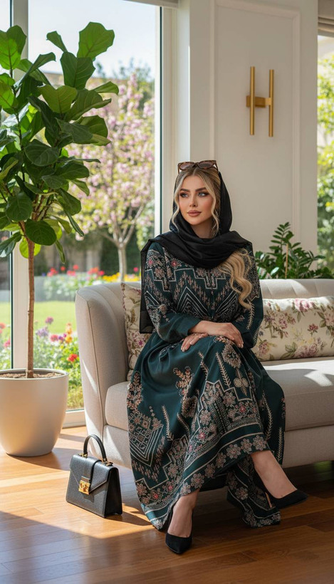 پیراهن سنتی یقه چین دار سایز ۳۸ تا ۴۸