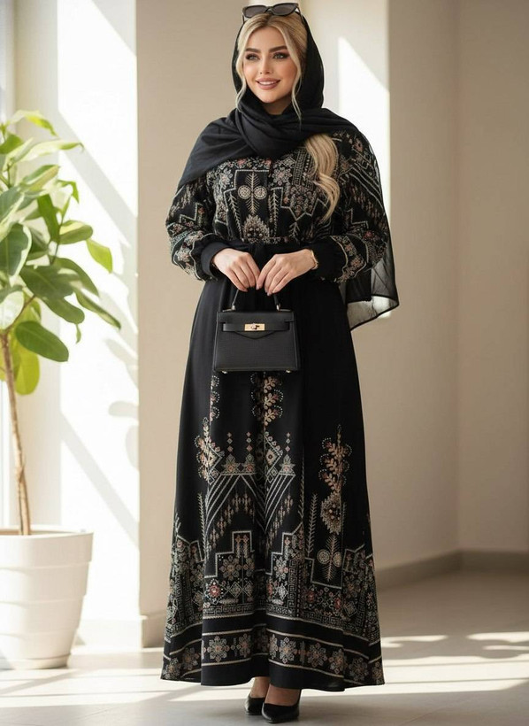 پیراهن سنتی یقه چین دار سایز ۳۸ تا ۴۸