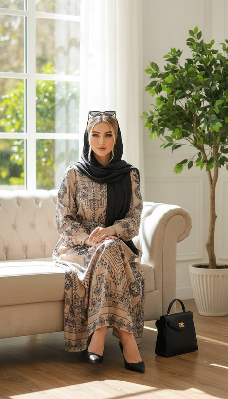 پیراهن سنتی یقه چین دار سایز ۳۸ تا ۴۸