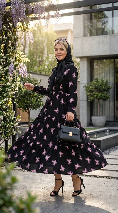 پیراهن سوپر کلوش چین دار سایز ۴۰ تا ۴۸ مناسب تا دورسینه ۱۱۶