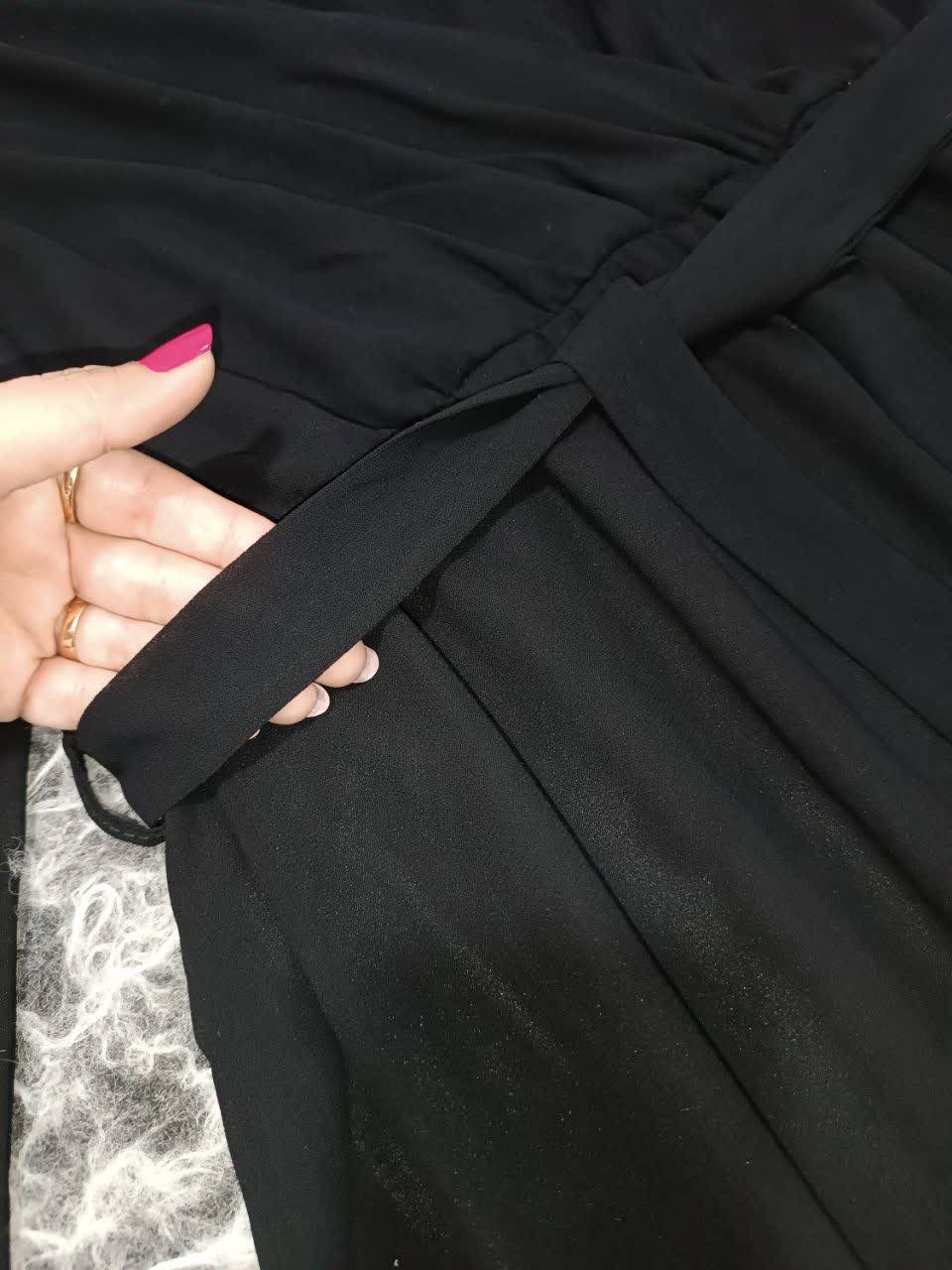پیراهن حریر شیفون جت بلک سایز ۳۸ تا ۴۶ طبق دورسینه توضیحات