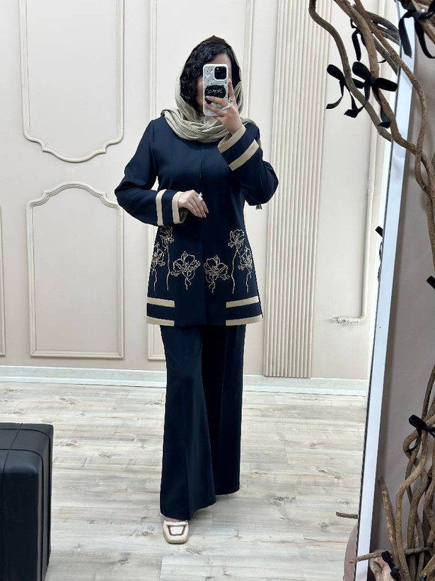 کت شلوار گلدوزی رویا سایز ۳۸ تا ۵۰ طبق توضیحات