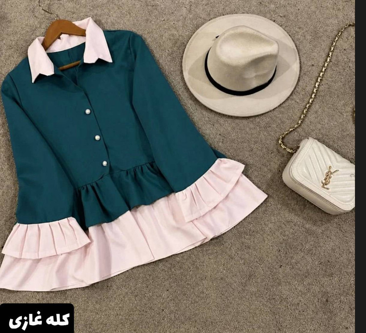 مانتو عروسکی پرواز سایز ۴۰ تا ۴۸ خرجکار چین دار رنگ گلبهی ارساله