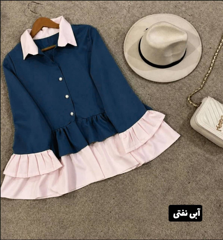 مانتو عروسکی پرواز سایز ۴۰ تا ۴۸ خرجکار چین دار رنگ گلبهی ارساله