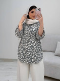 شومیز طرح پلنگی فرشته سایز ۳۸ تا ۴۶