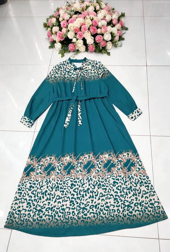 پیراهن ماکسی پلنگی مجلسی سایز ۳۸ تا ۴۸
