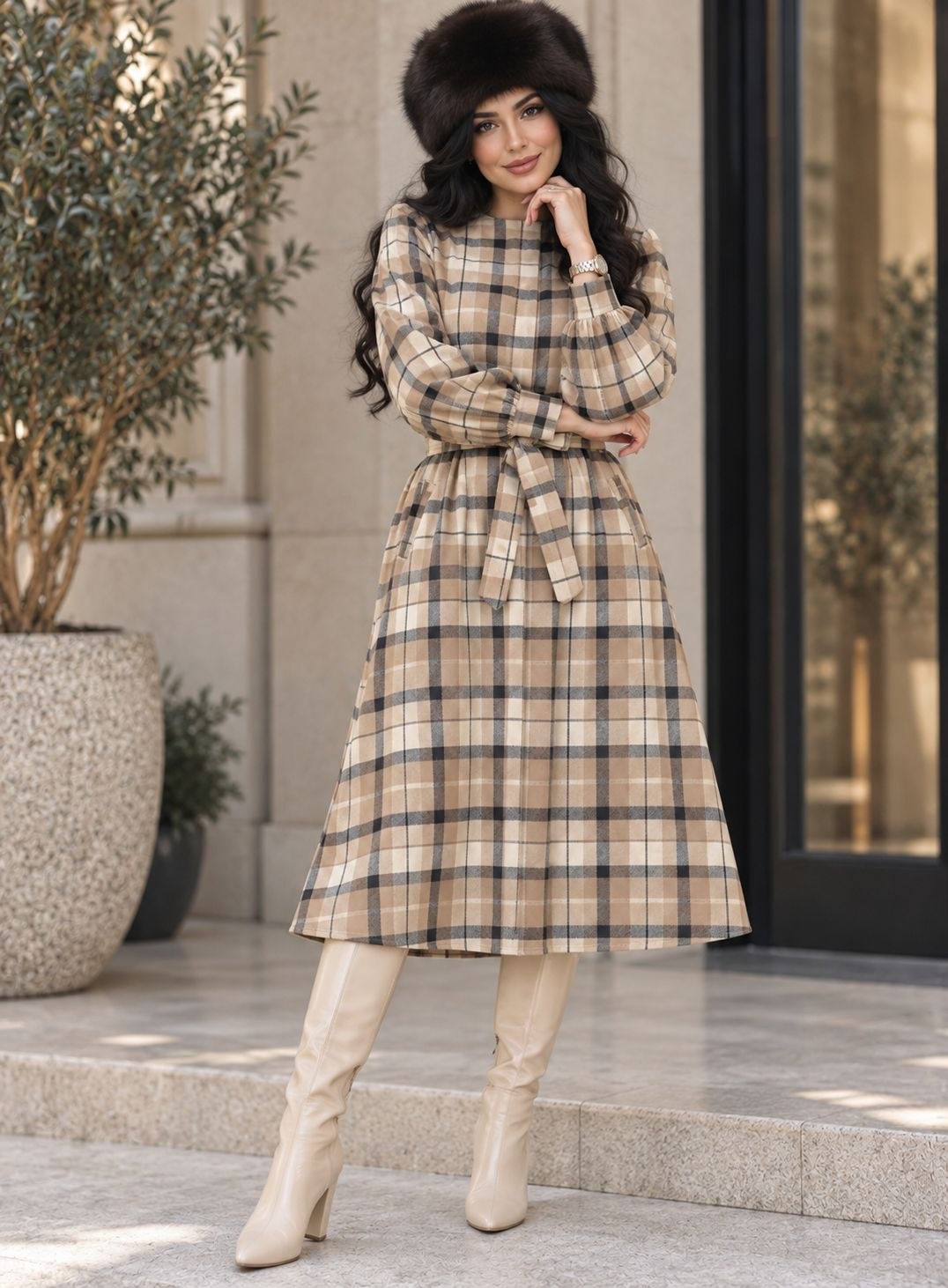 کفتان چارخونه موهردار سایز ۳۸ تا ۴۶ و ۴۸ ریز طبق توضیحات  دورسینه