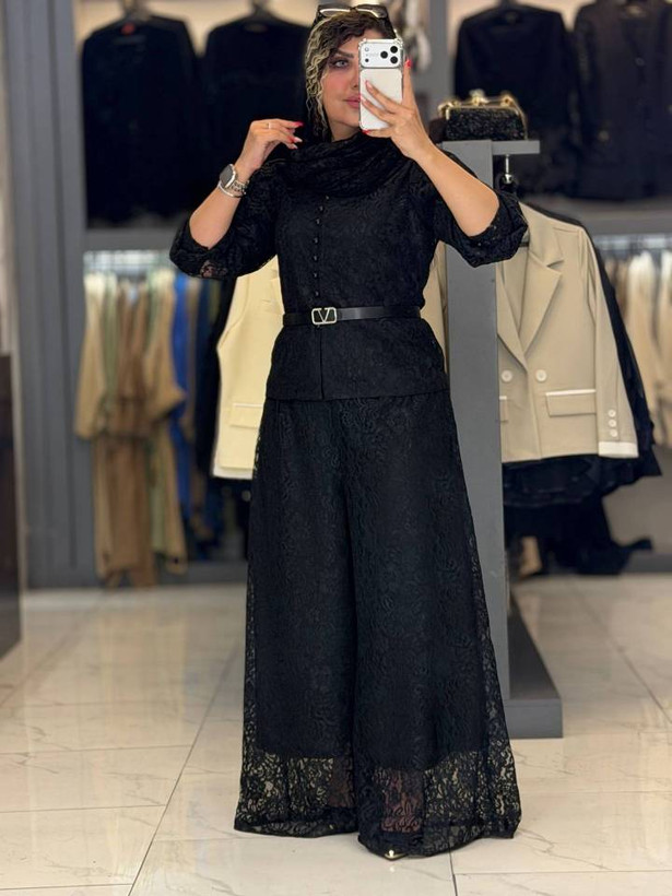 ست شومیز شلوار دانتل وارداتی سایز ۴۰ تا ۵۰