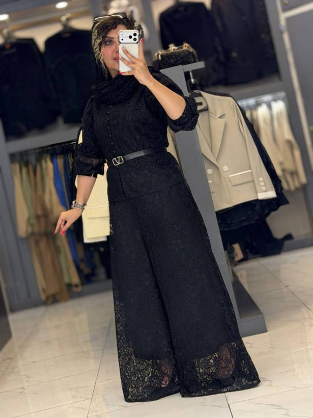ست شومیز شلوار دانتل وارداتی سایز ۴۰ تا ۵۰