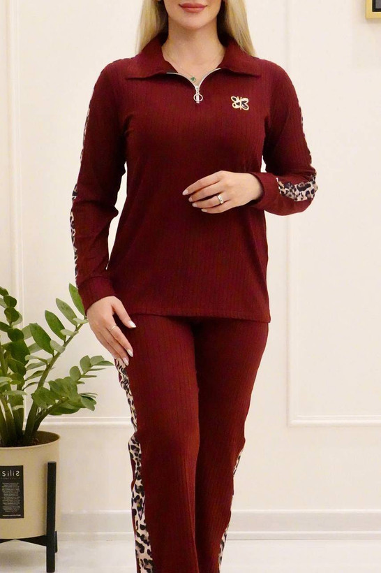 ست بلوز شلوار پاییزی پروانه پلنگی سایز ۳۸ تا ۴۸